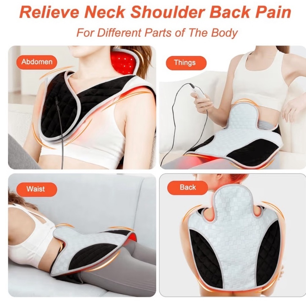 LED Therapy Neck and Shoulder Wrap - Black and White NEW - Picture 2 of 7